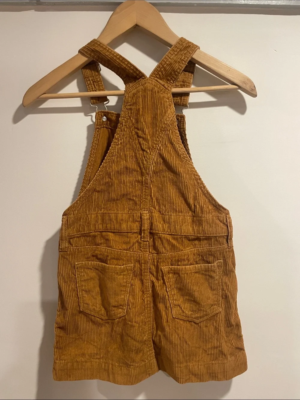 GAP Girls Tan Corduroy Button Overall Dress